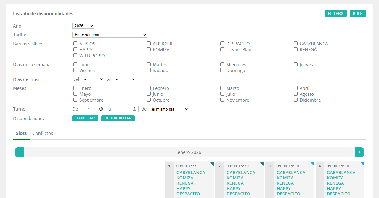 Availability: bulk editing