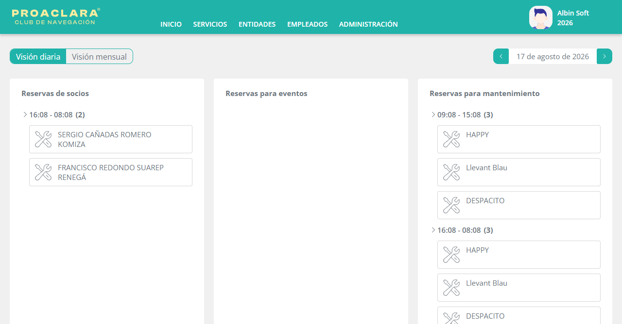 Daily dashboard