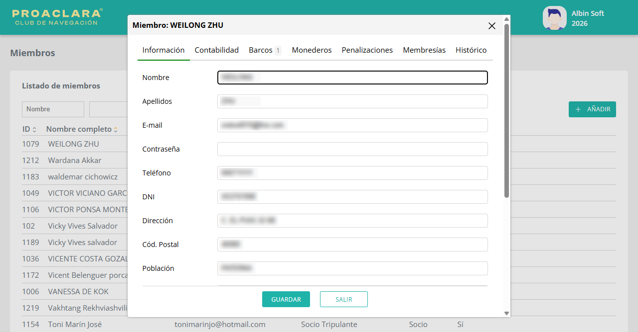 Member profile: information