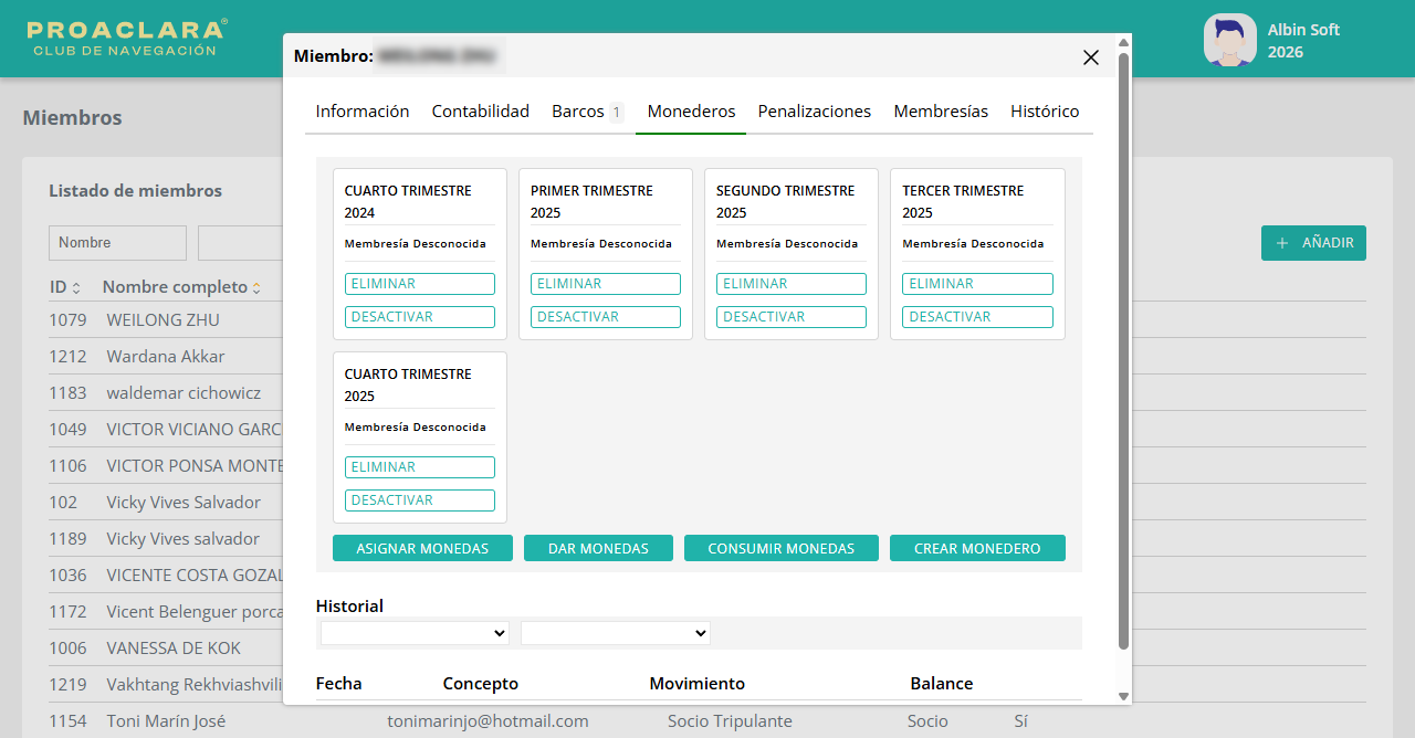 Member profile: wallets